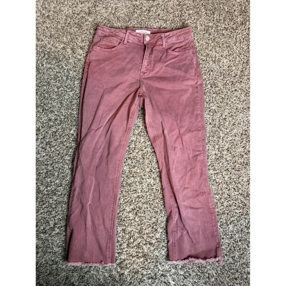 Lovervet by Vervet Womens Mauve Straight Leg Raw Hem Jeans 16W LV1200WI-P